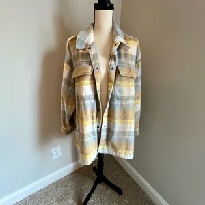 Old Navy Yellow and Cream Plaid Jacket